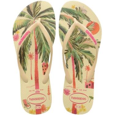 Imagem de Chinelo Havaianas Slim Summer Bliss Feminino, Creme, 37 /38
