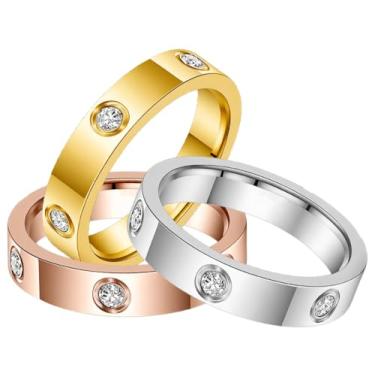 Imagem de Fullrainbow Anéis banhados a ouro 18K, 3 peças, anéis de ouro para mulheres, aliança da amizade, festa de casamento, joias modernas, presente, 10, Aço inoxidável, Sem pedra preciosa