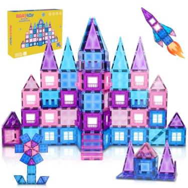 Imagem de Blocos De Montar Magnéticos Tema de Gelo e Neve, Brinquedo Educativo Adequado para Crianças de 3 Anos (102Peças)