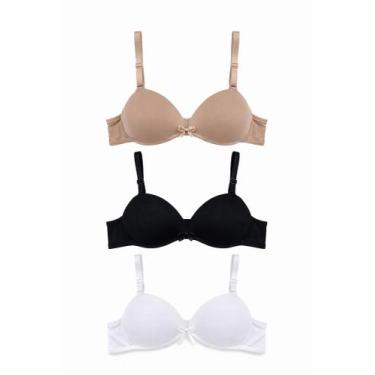 Imagem de Kit Com 3 Sutiã Com Bojo Menina Moça Infanto / Juvenil - Dani Lingerie