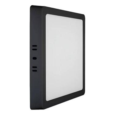 Imagem de Plafon Painel Led Sobrepor Quadrado Preto 18W 22X22 6500K