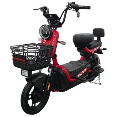 Imagem de Bicicleta Scooter Elétrica 600W Alarme Eko-5 Vermelha Duos