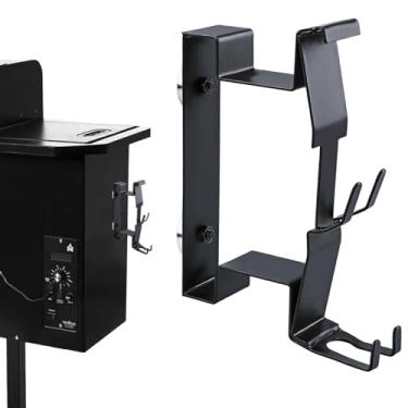 Imagem de Organizador magnético de cabo de alimentação com gancho, suporte de cabo de metal para a maioria dos acessórios de churrasqueira de grânulos de churrasco, gancho aberto preto para grade de pellets