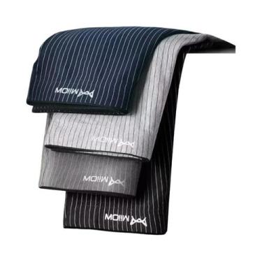 Imagem de Cueca Boxer Masculina Respirável De Algodão Listrado Com Grafeno Antib