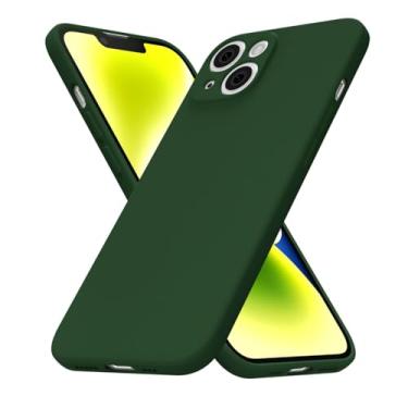 Imagem de uvcoat Capa de silicone para iPhone 14, capa fina e fina de gel de borracha macia para mulheres e meninas, linda capa de telefone TPU fosco com proteção total da câmera, design simples minimalista