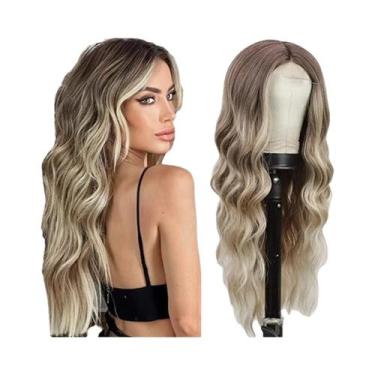 Imagem de Peruca Sintética Cacheada Ondulada De 28 Polegadas Com Renda, Resisten