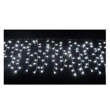 Imagem de Luz de Natal Cascata 400 Lâmpadas LED Branco Fio Branco 127V 10 Mts M/