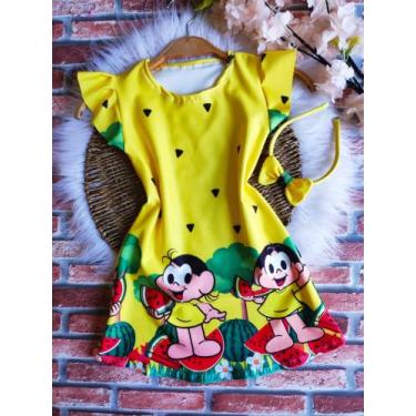 Imagem de Vestido Menina  Magali Amarelo Infantil Luna Temático, 03 ANOS A 06 AN