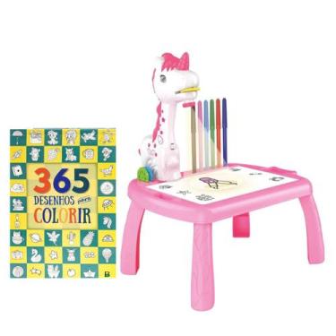 Imagem de Kit Livro de Colorir C/ Mesa Projetora Unicórnio de Desenhos Interativ