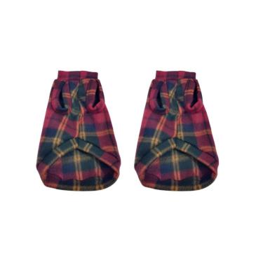 Imagem de Kit 2 Roupa capa soft pra cachorro cor xadrez escuro tam. G