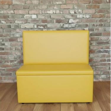 Imagem de Poltrona Sofá Booth 1,10cm Encosto Liso, Amarelo - O REI DAS POLTRONAS