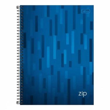 Imagem de Caderno Espiral Universitário Zip Listras 10 Matérias Azul - Tilibra