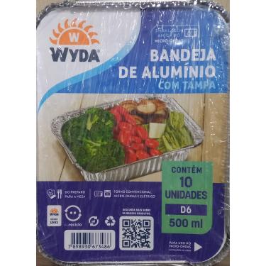 Imagem de Conjunto de Formas Retangulares Alumínio 500 ml 10 Peças Tampa Cartão Forno e Freezer