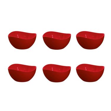 Imagem de Tigela Bowl Jogo de Sobremesa Cremeira Pote Vermelho 6un