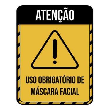 Imagem de Kit 10 Placas Sinalização - Obrigatório Máscara Facial - Sinalizo