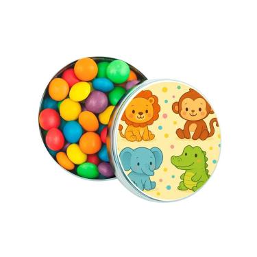 Imagem de Latinha Lembrancinha Personalizada Animais Coloridos