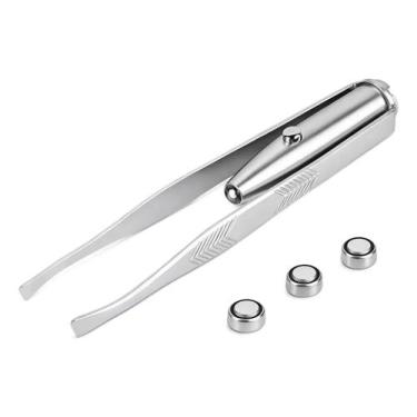 Imagem de Pinça Led Iluminação Desing Sobrancelhas Depilar Pelos Luz - NilosDeco