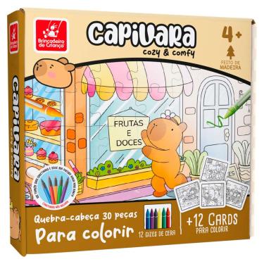 Imagem de Quebra Cabeça Cozy & Confy Capivara Para Colorir 30 Peças BDC
