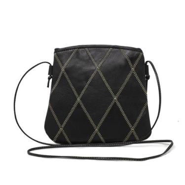 Imagem de Bolsa Feminina a Tiracolo de Retalhos Mosaico - Relicário, Preto