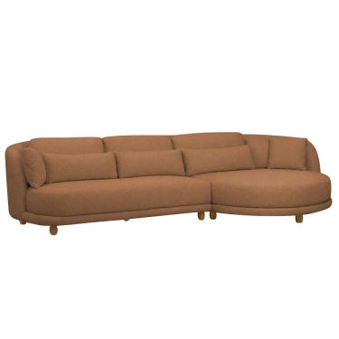 Imagem de Sofá 05 Lugares 330cm Arizona Com Chaise Esquerdo Bouclé Terracota - Nexta Casa