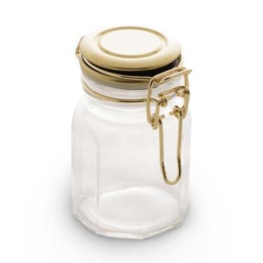 Imagem de Porta Condimentos de Vidro 8 cm com Tampa de Metal Lyor Design - Doura