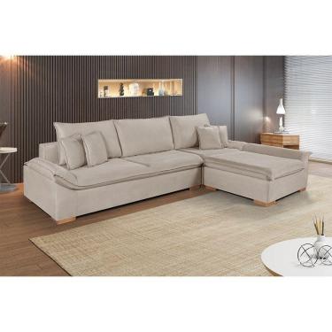 Imagem de Sofá Martins M-201 Veludo Canto Invertido Estofados Martins Veludo Bege