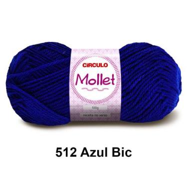 Imagem de Lã Fio Mollet Círculo 100g 200m Novelo - Tricô e Crochê 1/2, 512 - Azu