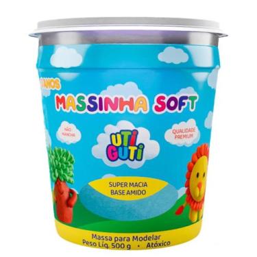 Imagem de Massinha de Modelar Soft Pote 500gr Utiguti, Azul claro
