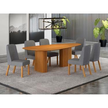 Imagem de Conjunto jantar 6 cadeiras maciça 1,80x90 Iza - Arbo Design