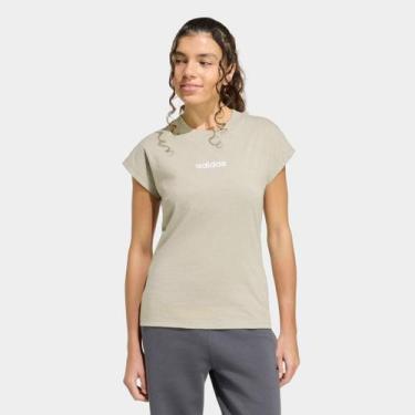 Imagem de Camiseta Adidas Logo Linear Feminina, Oliva, M