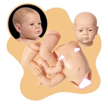 Imagem de Kit Molde Bebê Reborn Silicone Mary Ann Menina Realista 53cm - Cegonha