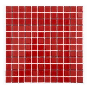 Imagem de Placa Pastilha Vidro Parede 30cm X 30cm Vermelho - DOCELAR