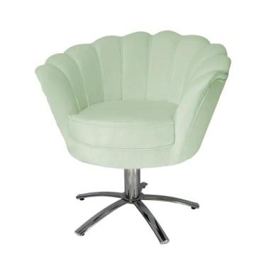 Imagem de Conjunto 2 Poltronas Estofada Com Base Giratória de Metal Pétala Velud