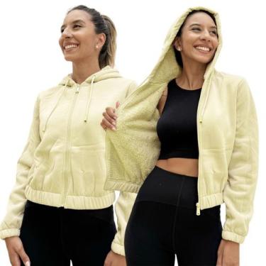 Imagem de Casaco Jaqueta Peluciado Blusa de Frio Inverno Capuz Ziper - SOPHIA MO