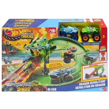 Imagem de Pista Hot Wheels Com Carrinhos - Destruição Do Dragão - Monster Truck - Mattel