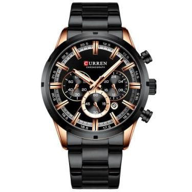 Imagem de Relógio CURREN 8355 Masculino Quartz Aço Inoxdável Preto, Preto