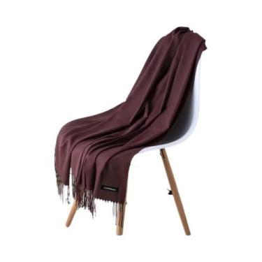 Imagem de Cachecol Pashmina Feminino Com Franjas Longas, Designer, Hijab Sólido,