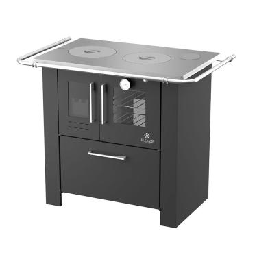 Imagem de Fogão a Lenha Elevare Industrial Cheff N°01 Direito Preto com Chapa de Alumínio e Forno
