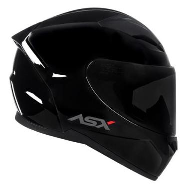 Imagem de Capacete Preto Viseira CristaL Fechado ASX City Solid Brilho Preto Gra