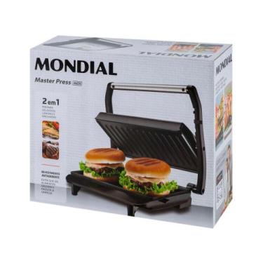 Imagem de Grill Mondial PG-01 Master Press 2 em 1 Retangular 1000W Antiaderente,