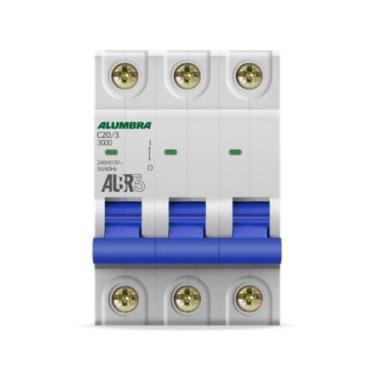 Imagem de Disjuntor Tripolar 3X20A Curva C Mini Din Alumbra