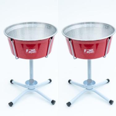 Imagem de Kit Comedouro Bebedouro Grande Elevado Cães Único Anti Formiga - 02 Un