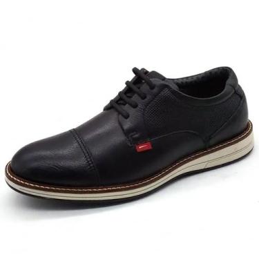 Imagem de Sapatenis Masculino Couro Conforto Ferracini Kingston, Preto, 43