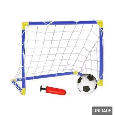 Imagem de Kit Golzinho Infantil Futebol Trave Rede Bola Brinquedo Criança Menino