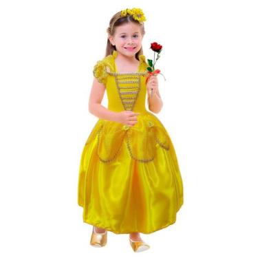 Imagem de Fantasia Princesa Bela e a Fera Bebê Cosplay de Luxo C/Tiara - Fantasi