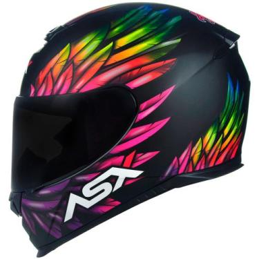 Imagem de Capacete ASX Eagle Vibes Preto Fosco/ Color, 56