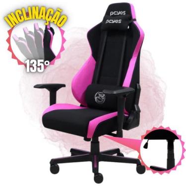 Imagem de Cadeira Gamer Escritório Rosa Mad Racer V8 Turbo Pcyes Com Inclinação 