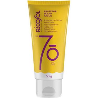 Imagem de Protetor Solar Facial Ricosol Toque Seco Oil-free FPS70 50g
