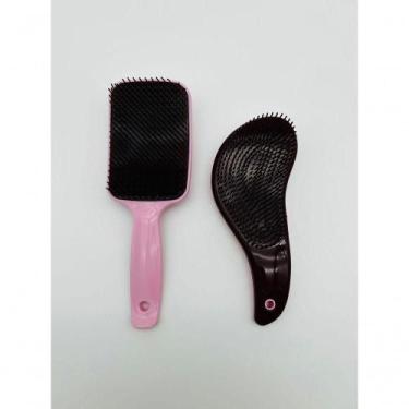 Imagem de Kit Escovas Desembaraçantes para Cabelo 2 Peças Rosa Pink Jac Pack