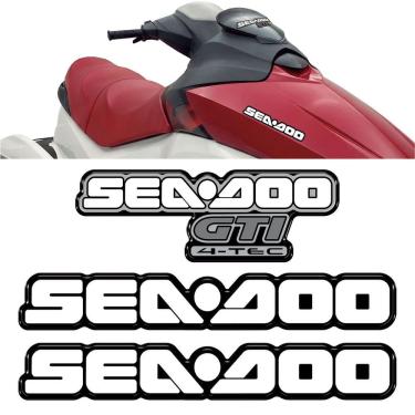 Imagem de Kit Adesivos Decorativos Sea Doo GTI Preto Vinil Resinado 3D Teu Adesivo